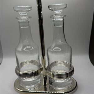 Christofle Silver Plated Oil and Vinegar Server Set.